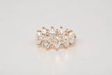 Ladies 14k Yellow Gold Marquise Cut Cubic Zirconia Cocktail Ring