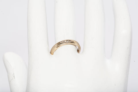 Ladies' 14k Yellow Gold Band with Diamond Accents .020 CTW