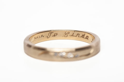 Ladies' 14k Yellow Gold Band with Diamond Accents .020 CTW