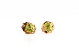 Dainty 14k Yellow Gold Peridot Stud Earrings
