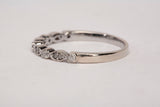 Ladies 14k White Gold Dainty Diamond Half Eternity Band Ring