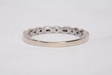 Ladies 14k White Gold Dainty Diamond Half Eternity Band Ring