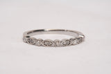 Ladies 14k White Gold Dainty Diamond Half Eternity Band Ring