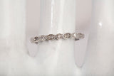 Ladies 14k White Gold Dainty Diamond Half Eternity Band Ring