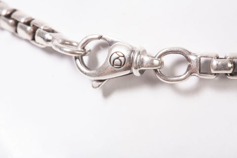 Authentic Men's David Yurman .925 Sterling Chevron Cross Box Chain 22" Necklace
