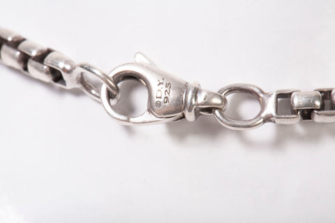 Authentic Men's David Yurman .925 Sterling Chevron Cross Box Chain 22" Necklace