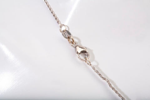 Ladies 14k White Gold Diamond Encrusted Eternity Pendant Necklace