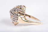 Ladies 10k Yellow Gold Diamond Cluster Ring