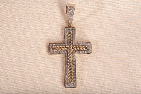 Gentlemen's 10k Yellow Gold 1.60TCW Diamond Cross Pendant