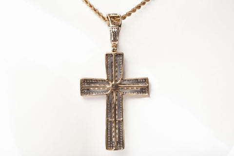 Gentlemen's 10k Yellow Gold 1.60TCW Diamond Cross Pendant