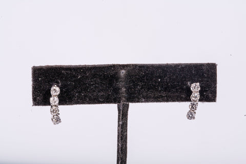 14k White Gold .48TCW Diamond Drop Earrings