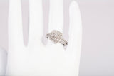 Ladies Double Halo 14k White Gold Diamond Engagement Ring 0.73CTW