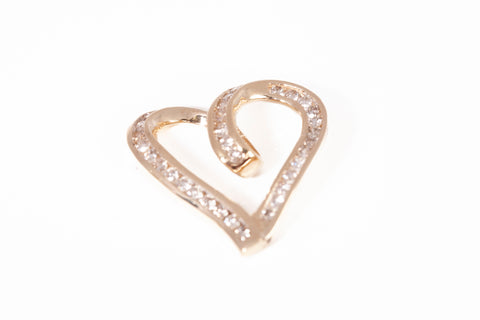 Stunning 10k Yellow Gold Diamond Accent Heart Pendant 0.32 CTW