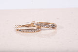 Ladies 14k Yellow Gold Round Cut Diamond Hoop Earrings .68CTW