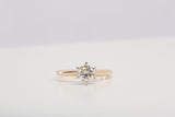 Ladies 14k Yellow Gold .81 CT Solitaire Round Diamond Engagement Ring