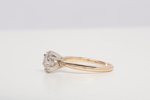 Ladies 14k Yellow Gold .81 CT Solitaire Round Diamond Engagement Ring