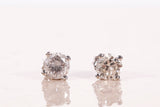 Unisex 14k White Gold Round Cut Diamond Studs .82CTW