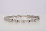 Ladies Gorgeous Multicut 10k White Gold Diamond Tennis Bracelet .990CTW