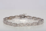 Ladies Gorgeous Multicut 10k White Gold Diamond Tennis Bracelet .990CTW