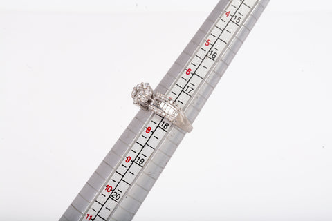 Ladies 14k White Gold .72TCW Diamond Flower Cluster Engagement Ring Size 7.5