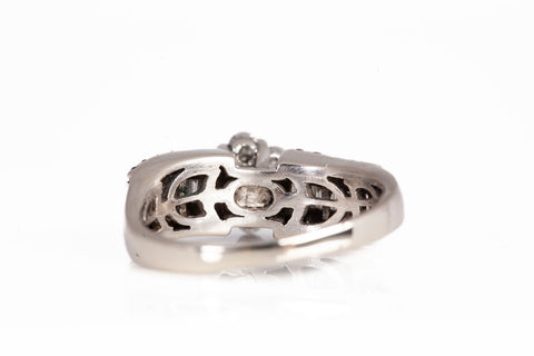 Ladies 14k White Gold .72TCW Diamond Flower Cluster Engagement Ring Size 7.5