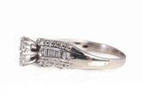Ladies 14k White Gold .72TCW Diamond Flower Cluster Engagement Ring Size 7.5