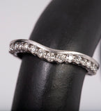 Ladies 14k White Gold Chevron Diamond Ring .18CTW