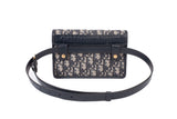 Authentic Christian Dior Navy Blue Oblique 30 Montaigne Chain Flap Bag