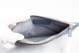 Authentic Christian Dior Blue Gray Macrocannage Calfskin Medium Toujours Bag