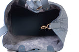 Authentic Christian Dior Blue Gray Macrocannage Calfskin Medium Toujours Bag