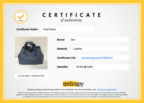 Authentic Christian Dior Blue Gray Macrocannage Calfskin Medium Toujours Bag