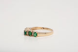 Ladies Multi Emerald Diamond Accent Ring 14k Yellow Gold