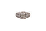 Ladies 14k White Gold Multi Cut Diamond Engagement Ring