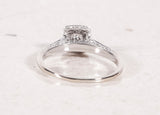 Ladies Halo Mutli Cut 14k White Gold Diamond Engagement Ring 0.49CWT