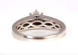 14k White Gold Solitaire with Diamond Accents Engagement Ring