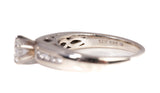14k White Gold Solitaire with Diamond Accents Engagement Ring
