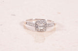 Ladies Halo Mutli Cut 14k White Gold Diamond Engagement Ring 0.49CWT