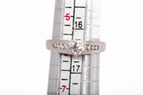14k White Gold Solitaire with Diamond Accents Engagement Ring