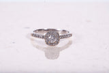 Ladies 10k White Gold Halo Round Cut Diamond Engagement Ring .32CTW