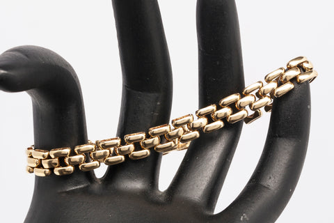 Ladies 14k Yellow Gold Fancy Link Bracelet Size 7"