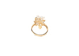 Ladies 14k Yellow Gold Freshwater Pearl Accent Cocktail Ring Size 7