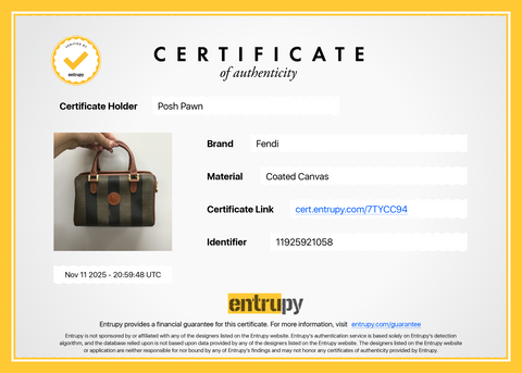 Authentic Brown Fendi Vintage Pequin Boston Bag