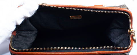 Authentic Brown Fendi Vintage Pequin Boston Bag