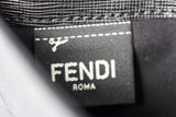 Authentic Fendi Black Saffiano Studded Leather Karlito Wallet on Chain