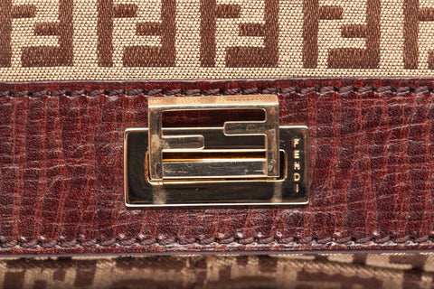 Authentic Fendi Zucca Patter Mini Baguette Bag