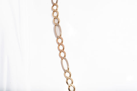 Unisex 14k Tri-Tone Figaro Link Chain 24''