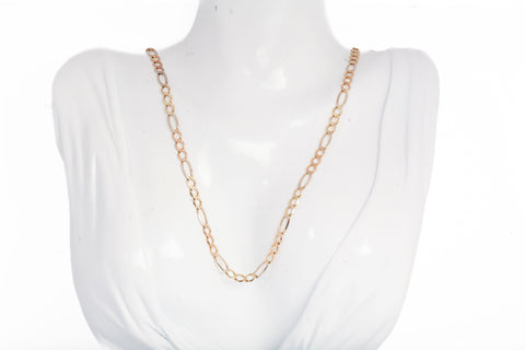 Unisex 14k Tri-Tone Figaro Link Chain 24''