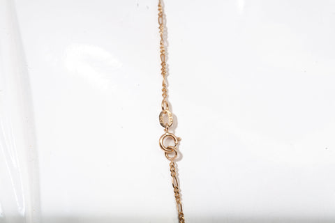 Dainty 14k Yellow Gold Figaro Style Necklace
