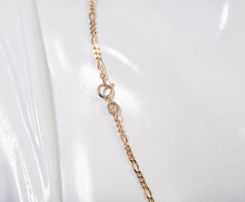 14k Yellow Gold Figaro Style Chain 22"