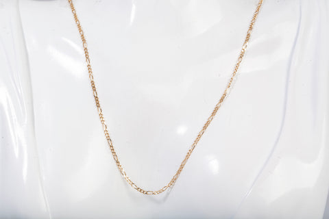 14k Yellow Gold Figaro Style Chain 22"